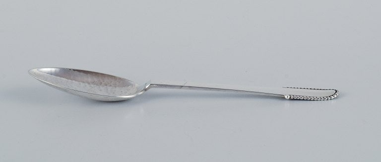Georg Jensen Beaded. Large tea spoon in sterling silver.: Title:Georg Jensen Beaded. Large tea spoon in sterling silver. Description:Georg Jensen Beaded. Large tea spoon in sterling silver. Post 1945 hallmark. In excellent condition. Dimensions: L 15.2 cm. R