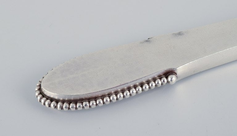 Georg Jensen Beaded. Set of six long-handled luncheon knives in sterling silver with stainless steel - 3