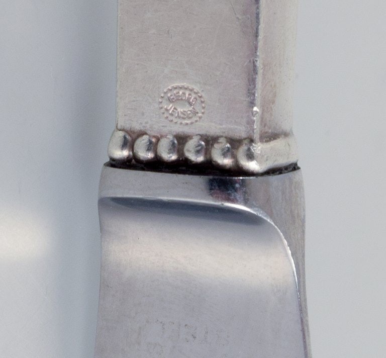 Georg Jensen Beaded. Set of six long-handled luncheon knives in sterling silver with stainless steel - 5