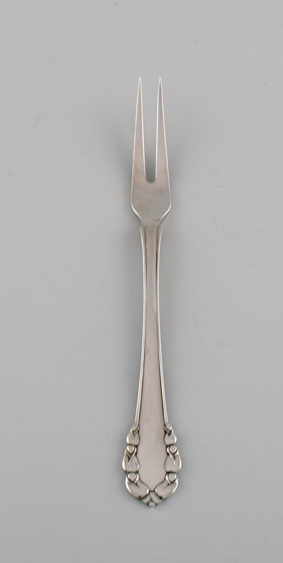 Six Georg Jensen Lily of the Valley cold meat forks in sterling silver. - 2