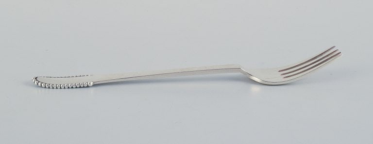 Georg Jensen Beaded. A set of eight lunch forks in 830 silver and sterling silver. - 3