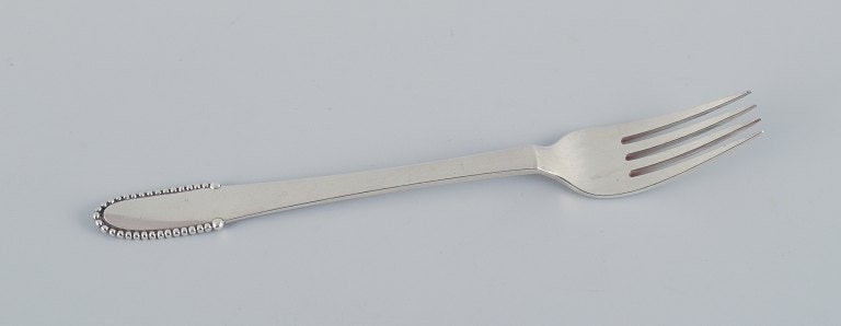 Georg Jensen Beaded. A set of eight lunch forks in 830 silver and sterling silver. - 4