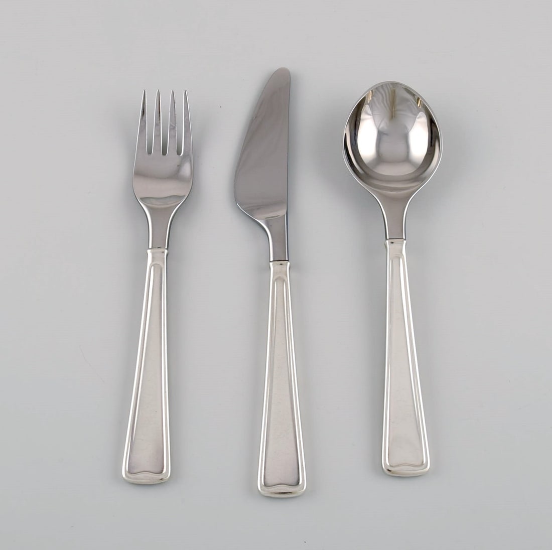 Rare Georg Jensen Koppel cutlery. Dinner service in sterling silver for 10 people. - 2