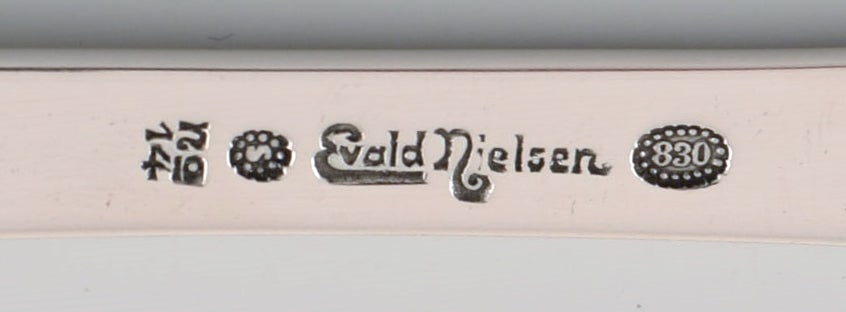 Evald Nielsen number 14 dinner fork in hammered silver (830). 1920s. 9 pcs in stock. - 4