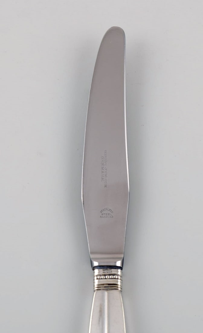 Georg Jensen Acanthus dinner knife in sterling silver and stainless steel. - 3