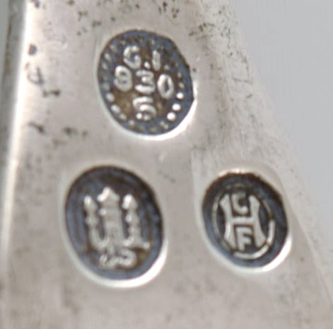 Early Georg Jensen Rope cold meat fork in silver (830). Dated 1915-1930. - 4