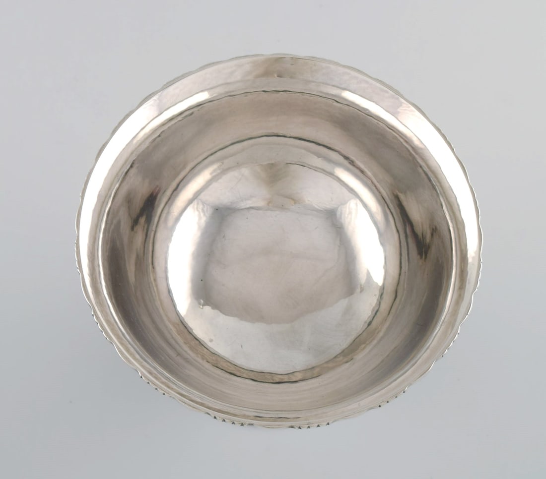 Georg Jensen "Louvre" bowl / compote in sterling silver. Art nouveau style with nature's organic - 7