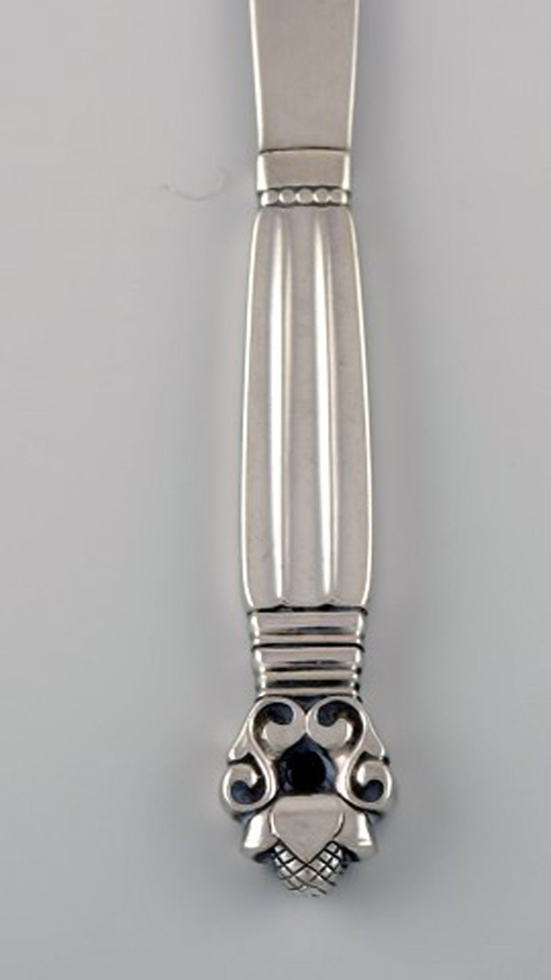 Five Georg Jensen Acorn butter knives in all sterling silver. - 3
