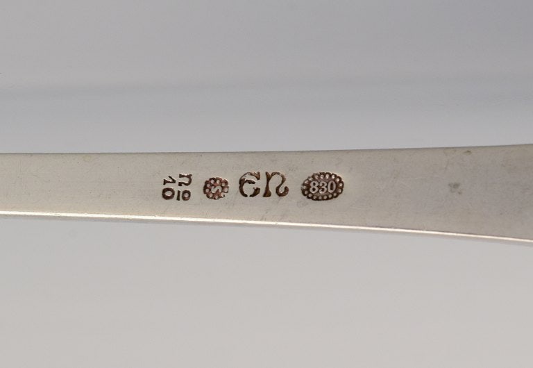 Evald Nielsen, rare Art Nouveau lobster fork in silver. Model number 10. - 5