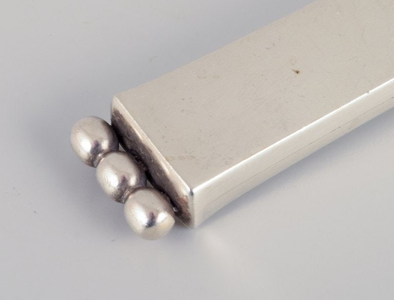 Evald Nielsen, Denmark, Art Deco cheese slicer in silver and stainless steel. - 4