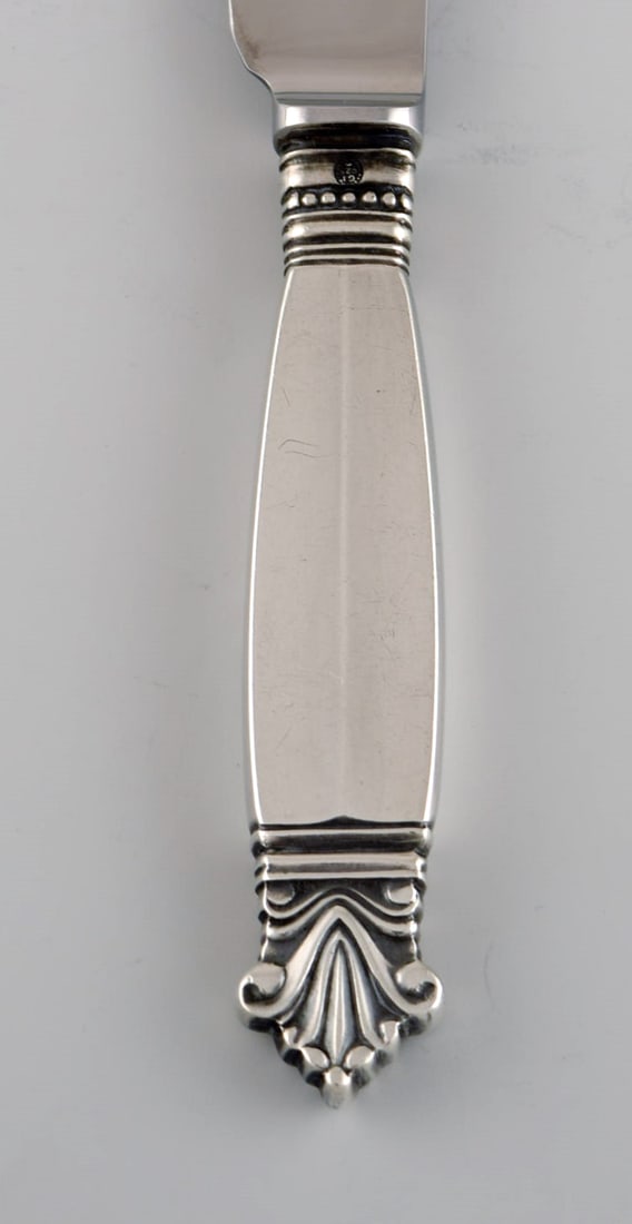 Three Georg Jensen Acanthus fruit knives in sterling silver and stainless steel. - 3