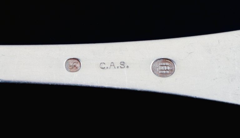 Danish silversmith, complete dinner service for six people. A total of 20 pieces. - 7