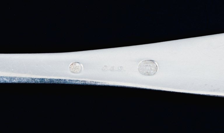 Danish silversmith, complete dinner service for six people. A total of 20 pieces. - 8