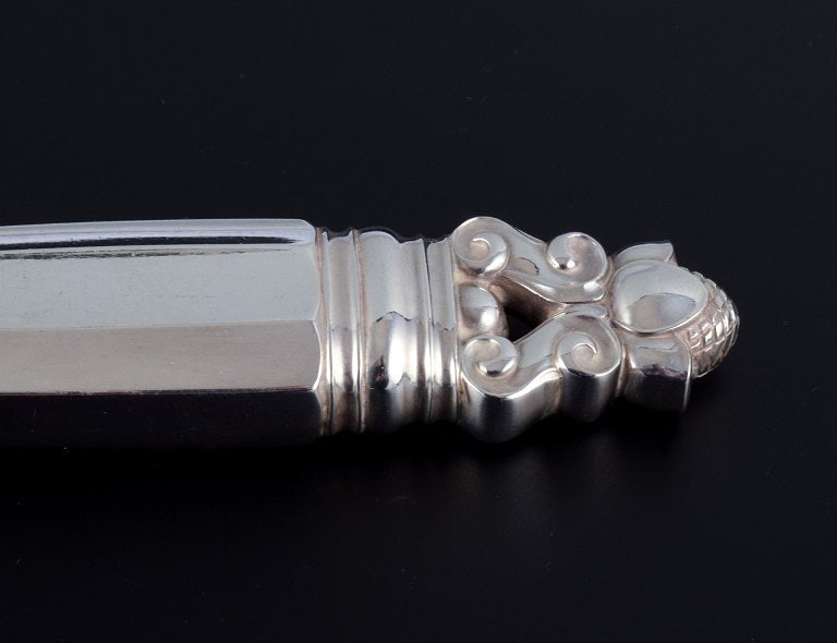 Georg Jensen, Acorn, carving set in sterling silver and stainless steel. - 5