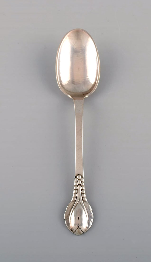 Antique Evald Nielsen Number 3 dessert spoon in silver (830). Dated 1927. (1 of 4)