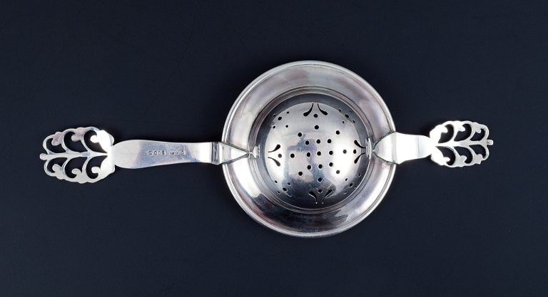 Danish silversmith, tea strainer. Danish 830 silver. - 6