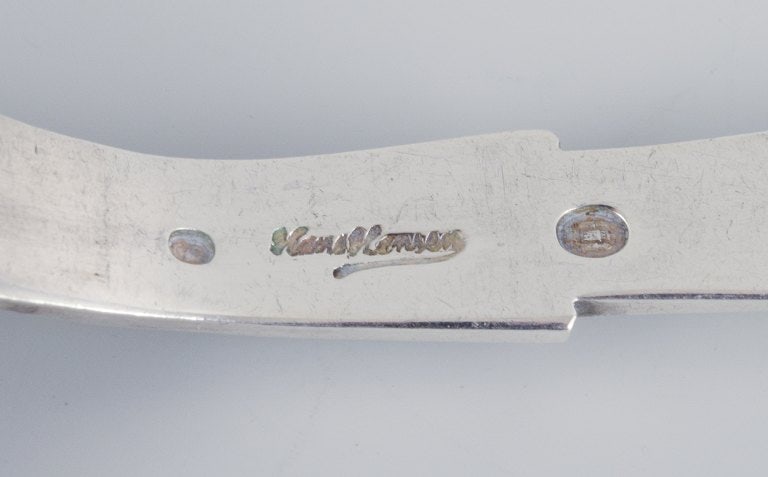Hans Hansen silverware no. 7. Two Art deco table spoons in Danish 830 silver. - 4