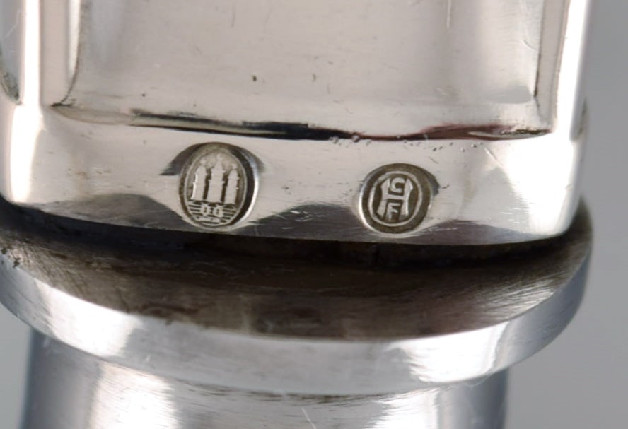 Early Georg Jensen Lily of the valley cake knife in silver (830) and stainless steel. Dated - 5