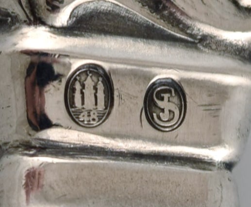 Danish silversmith. Three serving parts in silver (830). Rococo style, 1940s. - 5