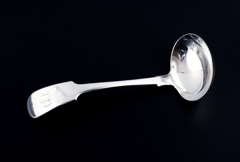 European silversmith, sauce spoon in silver. (1 of 4)