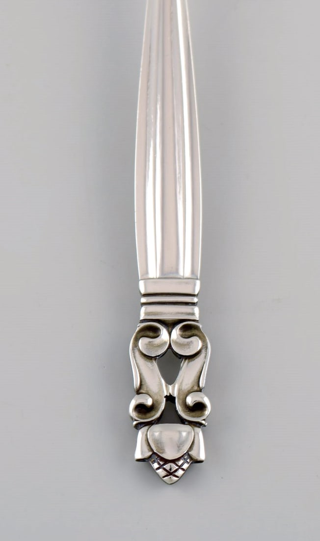 Georg Jensen Acorn fish fork in sterling silver. Twelve pieces in stock - 3