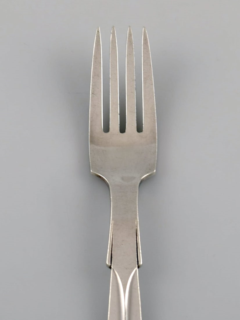 Hans Hansen silverware no. 7. Art deco dinner fork in sterling silver. 1930s. Four pieces in stock. - 2