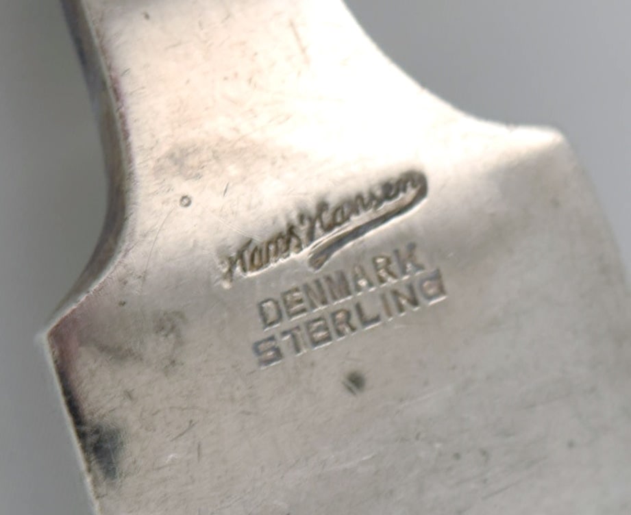 Hans Hansen silverware no. 7. Art deco dinner fork in sterling silver. 1930s. Four pieces in stock. - 4