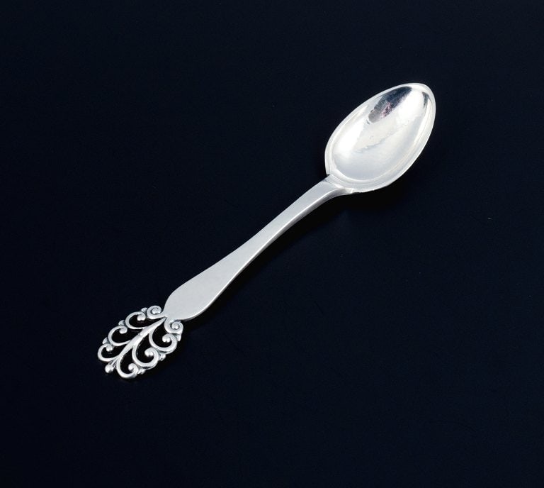 Danish silversmith, twelve teaspoons. Danish 830 silver. - 3