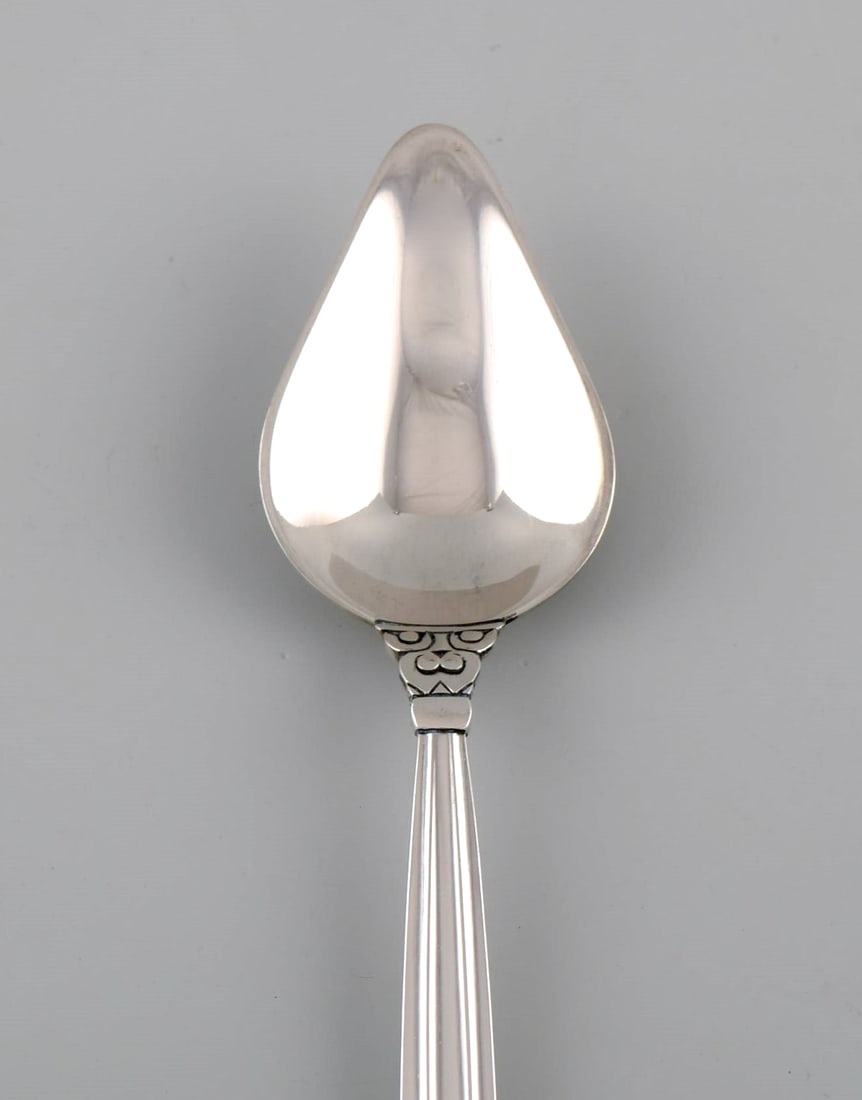 10 Georg Jensen Acorn grapefruit spoons in sterling silver. - 3