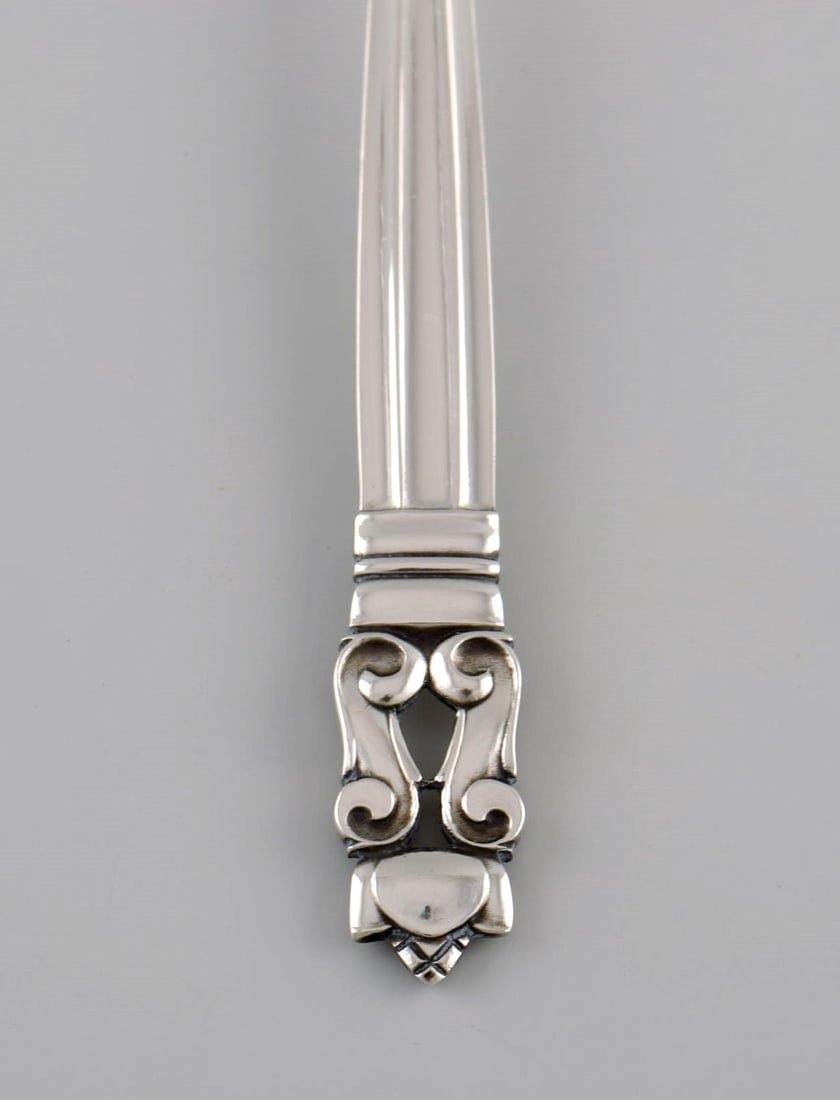 10 Georg Jensen Acorn grapefruit spoons in sterling silver. - 4