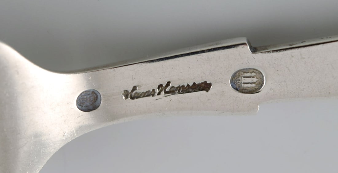 Hans Hansen silverware no. 7. Eight art deco silver (830) pastry forks. 1930s. - 5