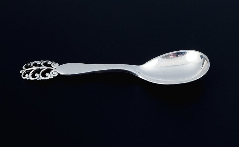 Danish silversmith, three sugar spoons. Danish 830 silver. - 2
