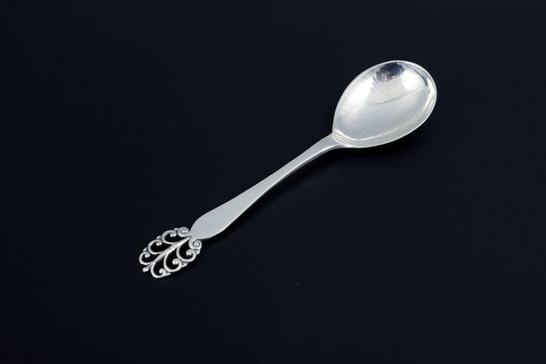 Danish silversmith, three sugar spoons. Danish 830 silver. - 4