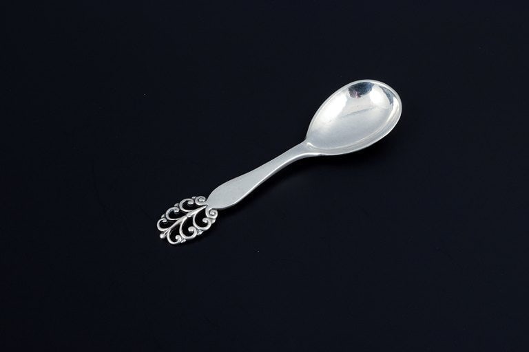 Danish silversmith, three sugar spoons. Danish 830 silver. - 5