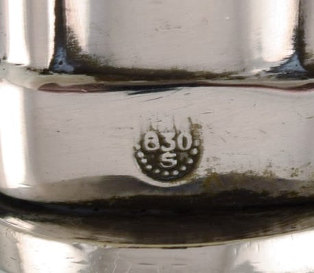 Early Georg Jensen Lily of the valley cheese slicer in silver (830) and stainless steel. Dated - 4