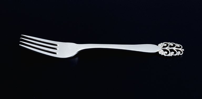 Danish silversmith, complete lunch service for six people. A total of 19 pieces. - 4