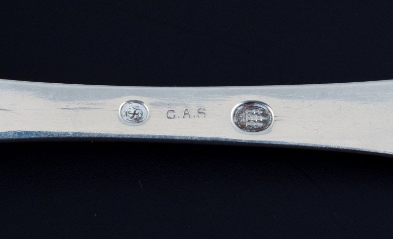 Danish silversmith, complete lunch service for six people. A total of 19 pieces. - 9