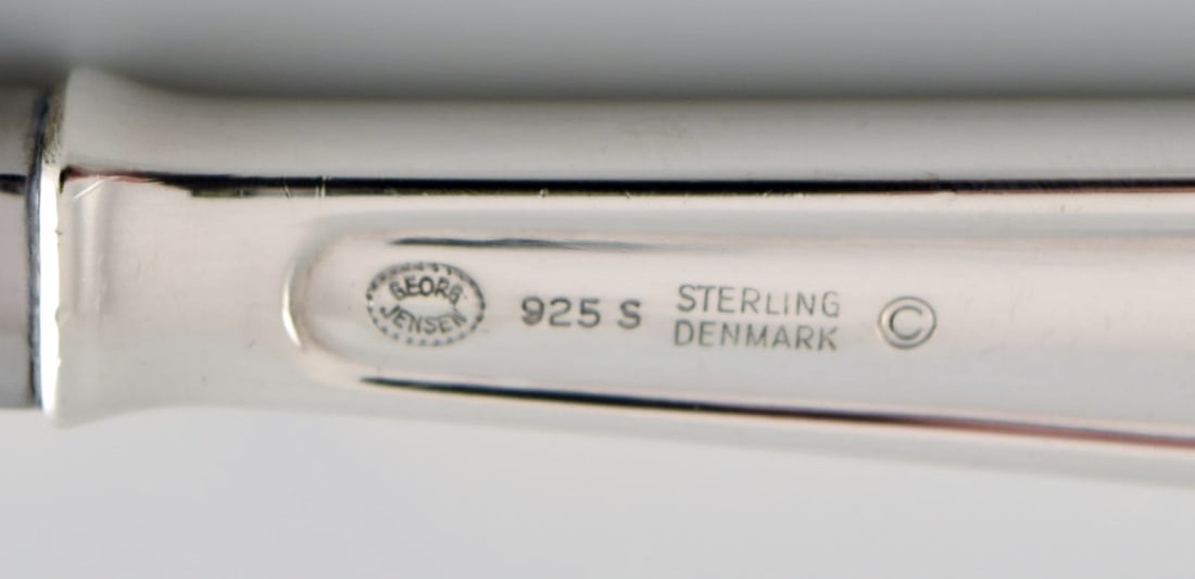 Rare Georg Jensen Koppel cutlery. Lunch knife in sterling silver and stainless steel. Seven pieces - 4