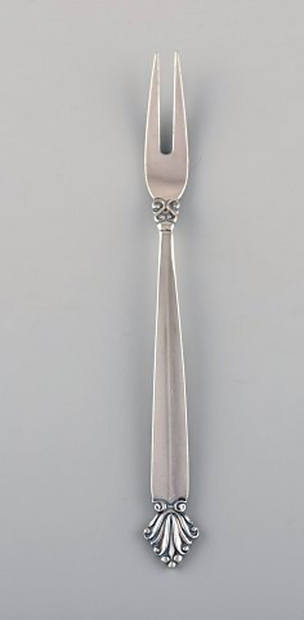 Johan Rohde for Georg Jensen. Six early Acanthus cold meat forks in sterling silver. 1920s. - 2