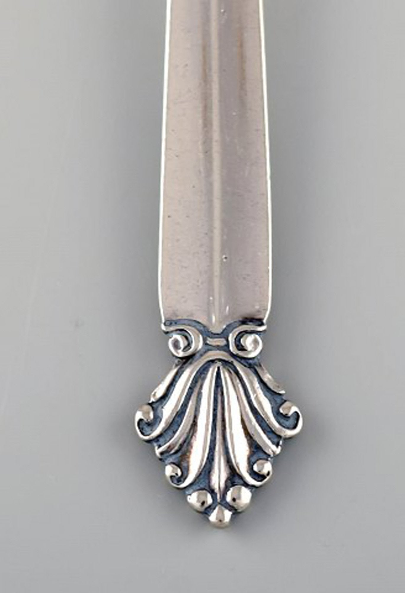 Johan Rohde for Georg Jensen. Six early Acanthus cold meat forks in sterling silver. 1920s. - 4