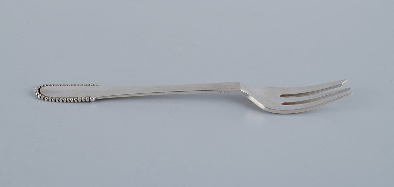 Georg Jensen Beaded. A set of twelve cake forks in sterling silver. - 3