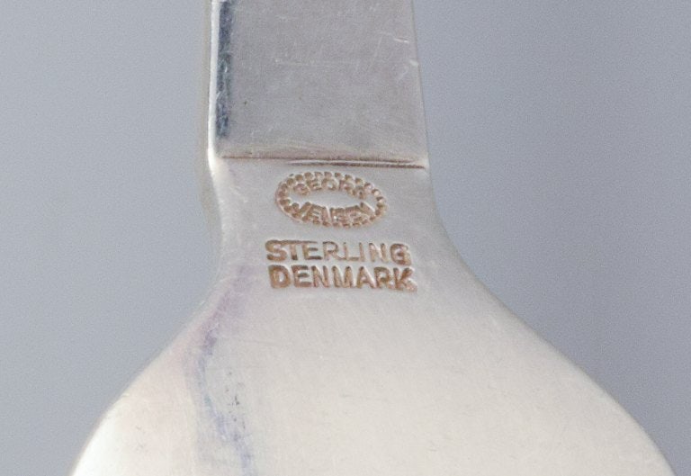 Georg Jensen Beaded. A set of twelve cake forks in sterling silver. - 6