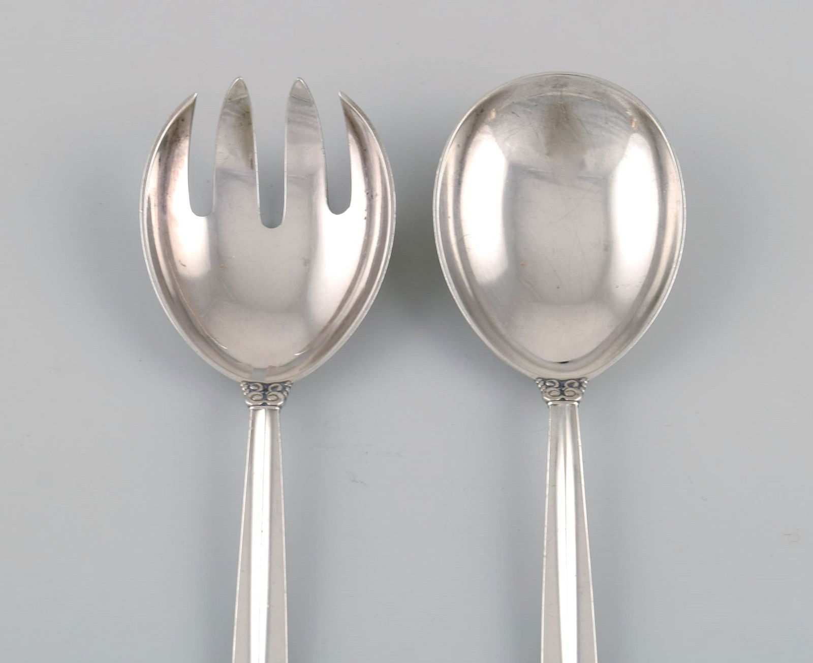 Georg Jensen Acanthus salad set in sterling silver. - 2