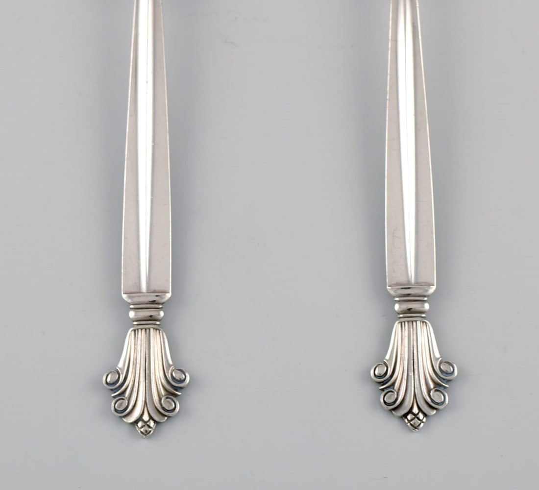 Georg Jensen Acanthus salad set in sterling silver. - 3