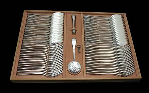 ESCHWEGE 273pc FRENCH NAPOLEON III STERLING SILVER FLATWARE SET CHEST 1900-1949 - 7