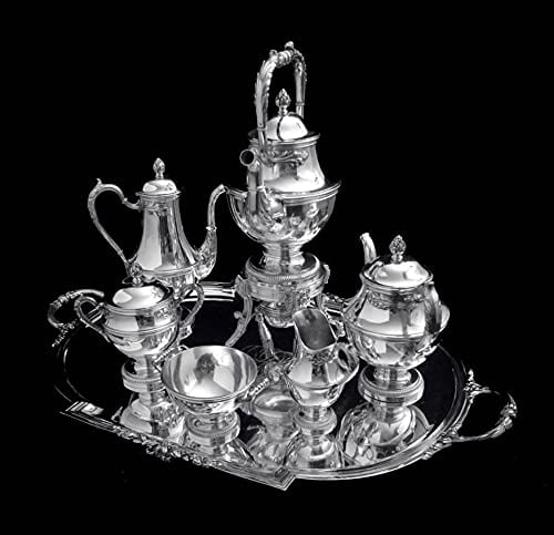 KELLER FRENCH 950 STERLING SILVER TEA SET & WRAPS, MUSEUM QUALITY 1850-1899 - 2