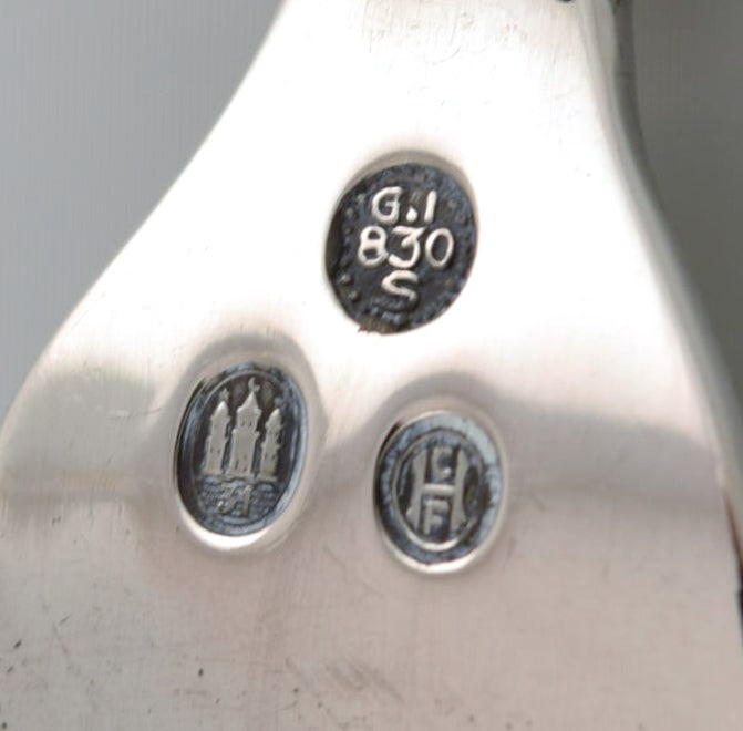 Early Georg Jensen Lily of the valley fish knife in solid silver (830). Dated 1915-1930. Six pieces - 4