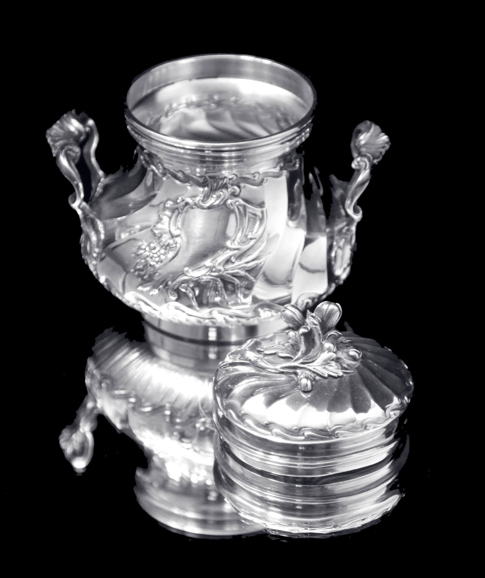 Christofle (Cardeilhac) - 4pc. Antique French Louis XVISterling Silver Tea Set + Serving Tray ! - 10