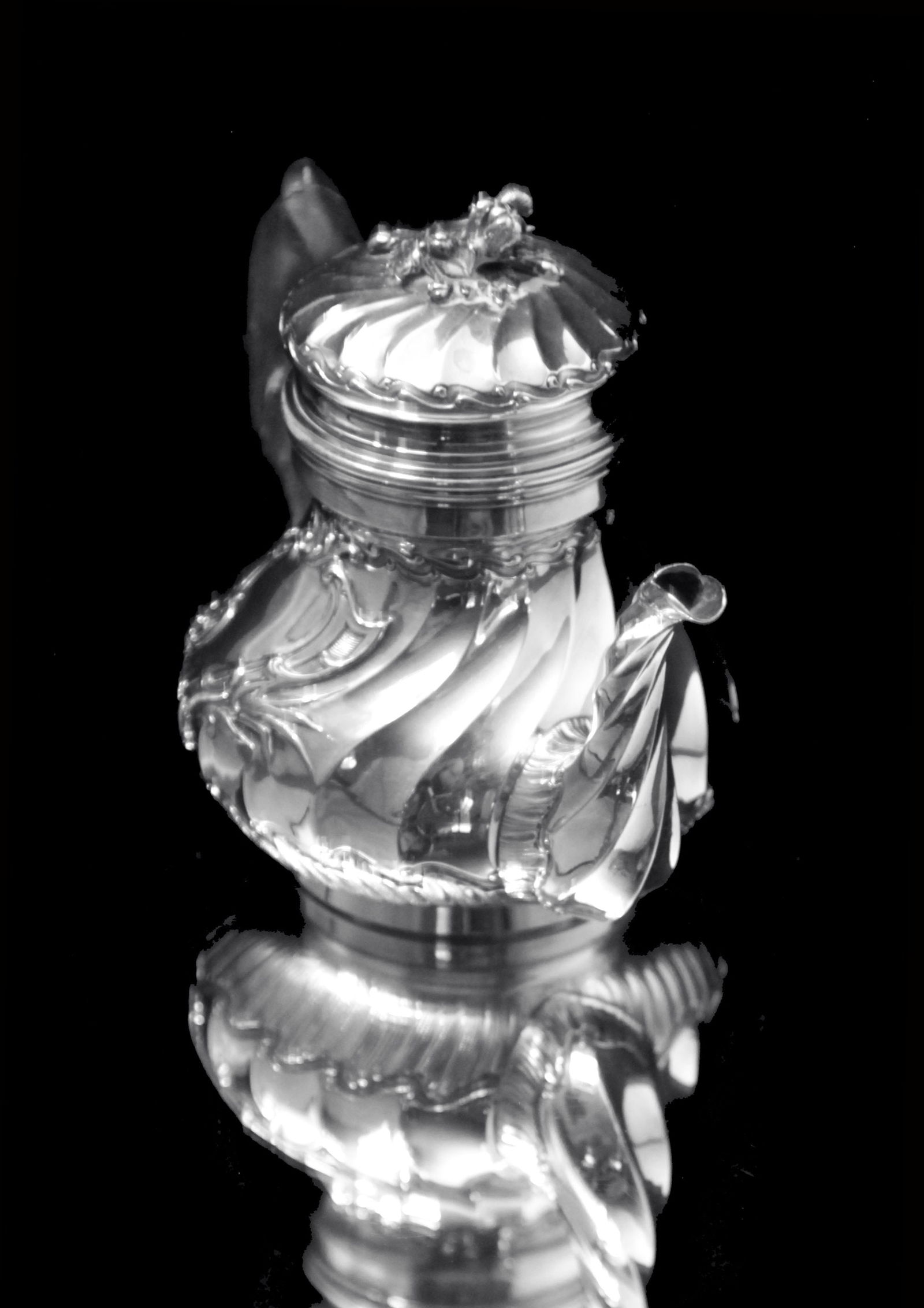 Christofle (Cardeilhac) - 4pc. Antique French Louis XVISterling Silver Tea Set + Serving Tray ! - 12