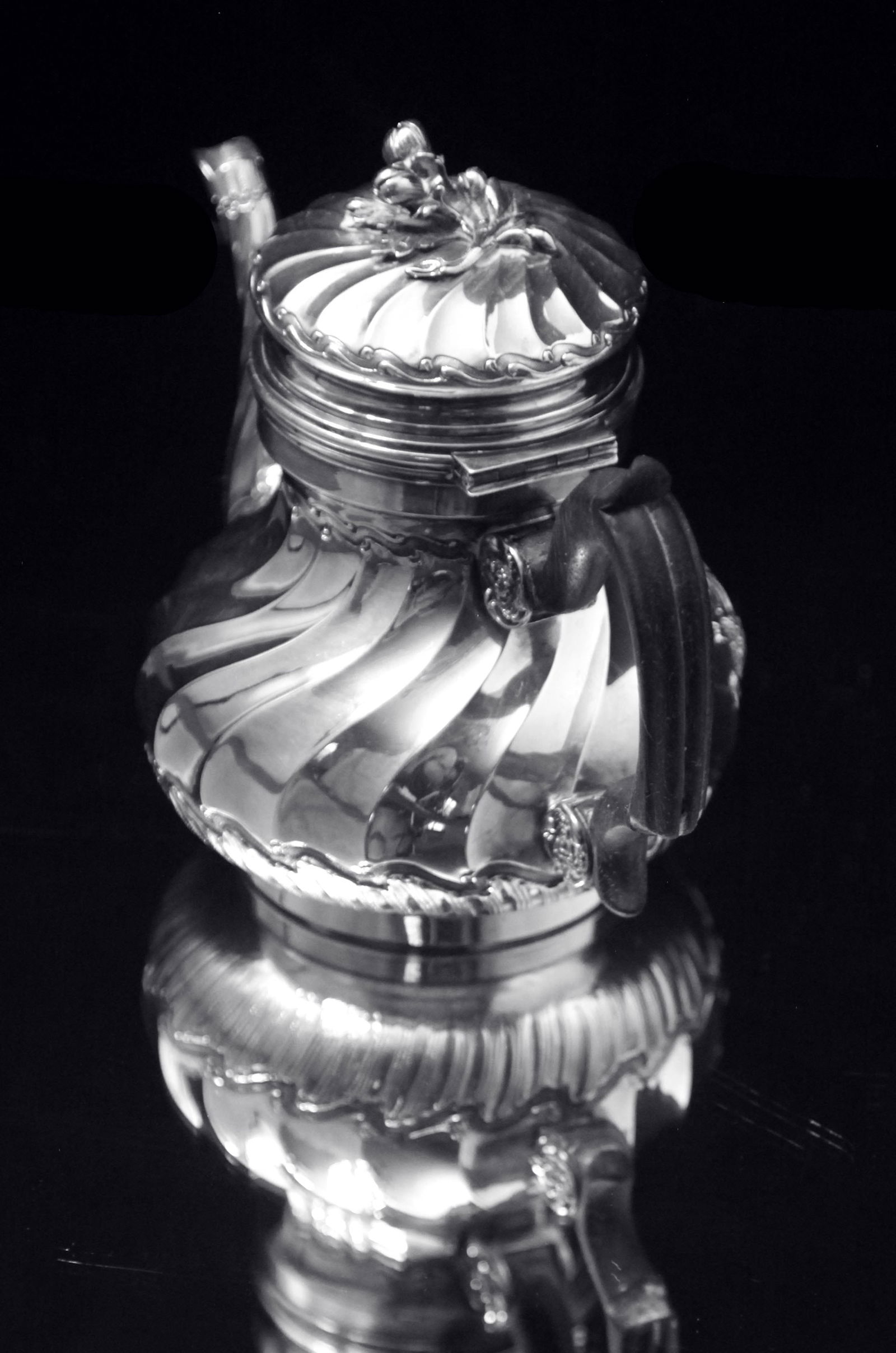 Christofle (Cardeilhac) - 4pc. Antique French Louis XVISterling Silver Tea Set + Serving Tray ! - 13